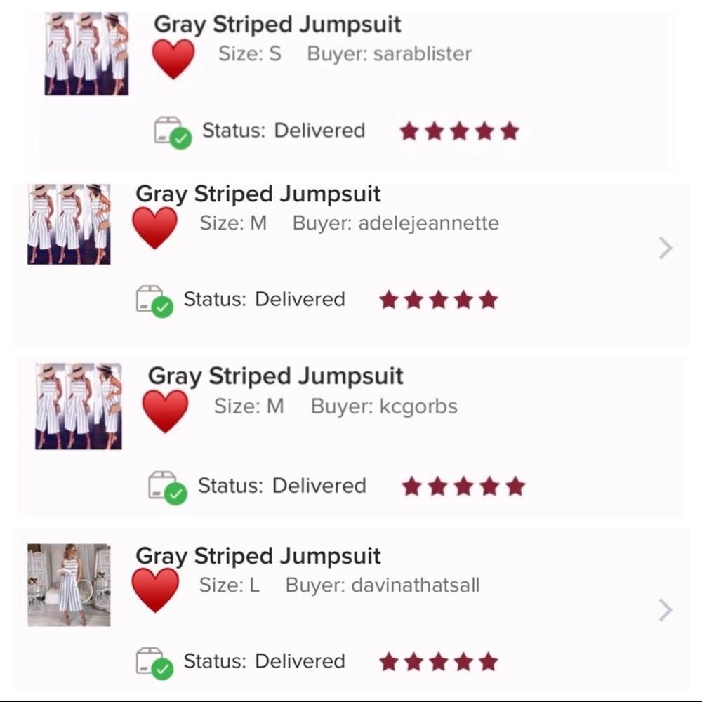 Gray Striped Jumpsuit - Picture 8 of 8